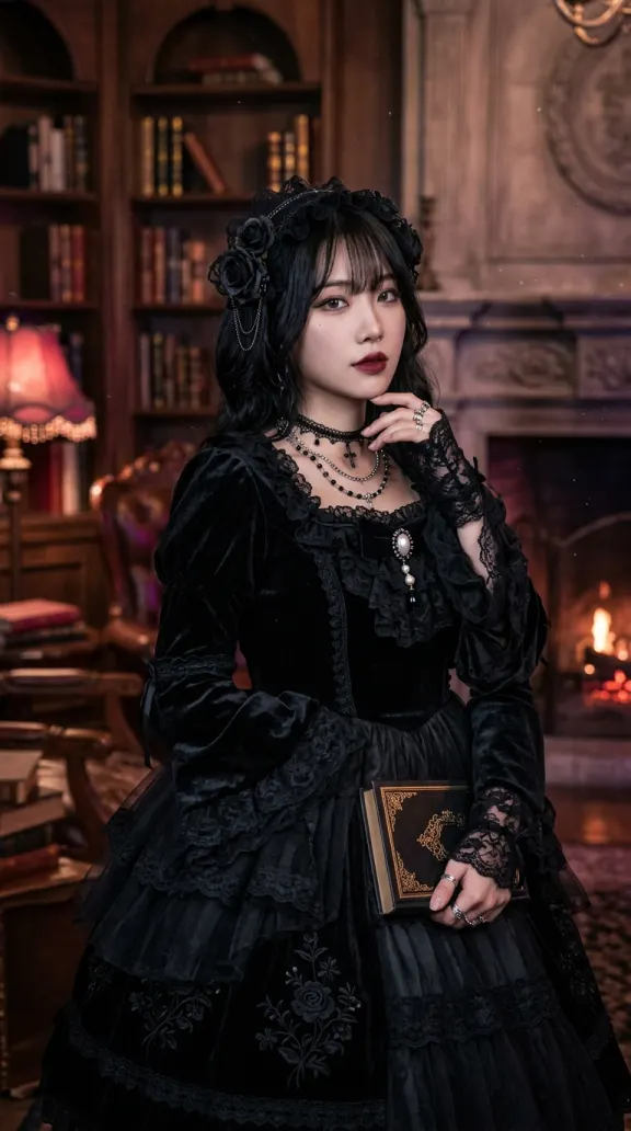 Koreanische Gothic Fashion KI-Influencerin